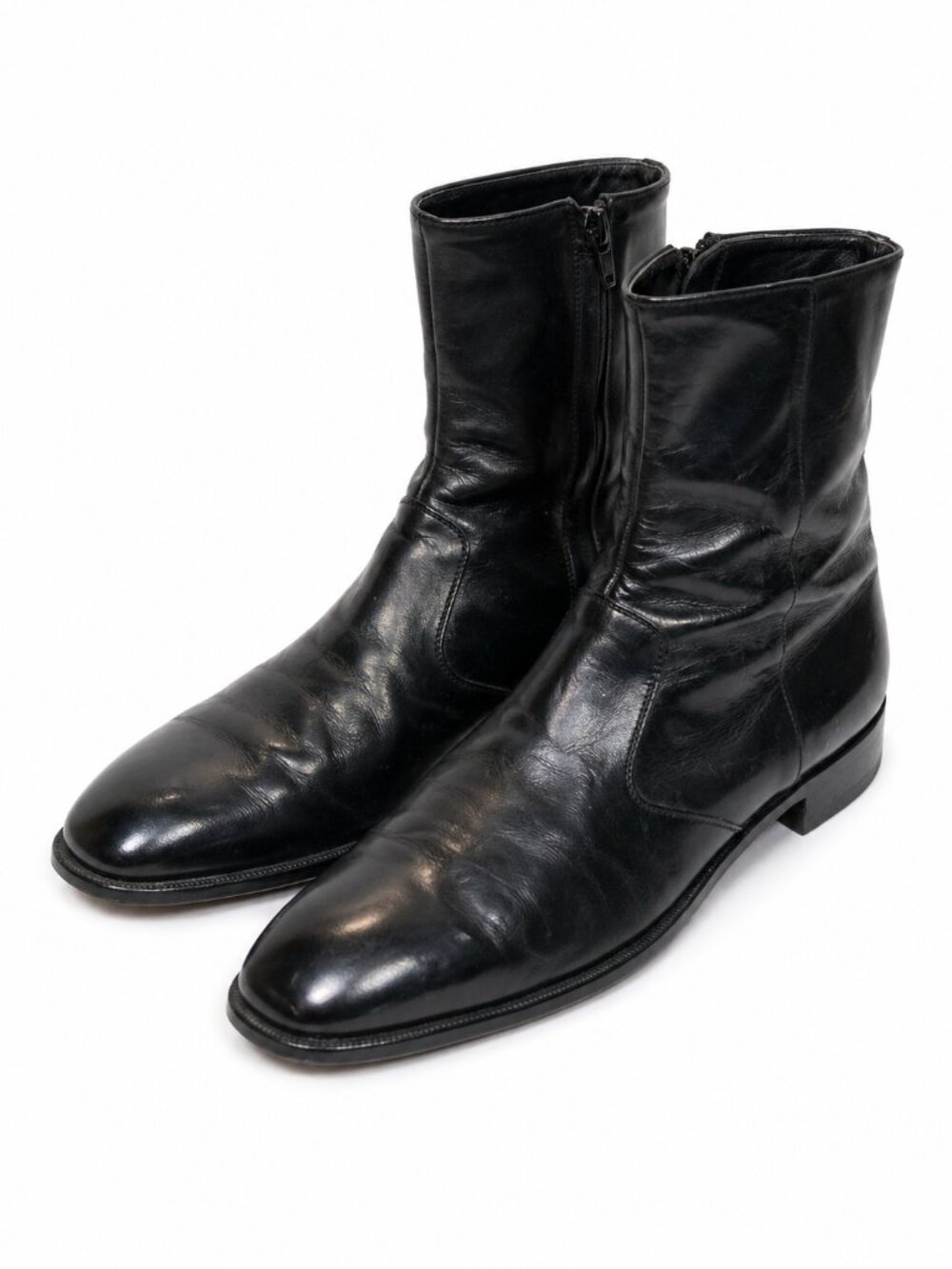 FootJoy Vintage Beatle Boots Black Leather Mod Ankle Zip US 8 Made in USA